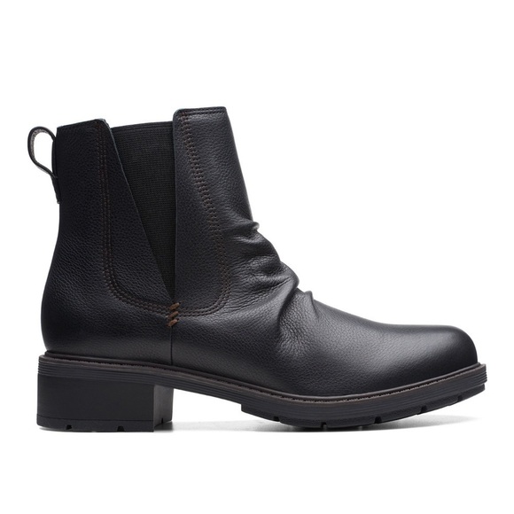 🆕 Clarks Collection Hearth Rose Black Leather Zipper Boots Size 9.5 - Picture 12 of 13